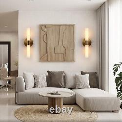 Wall Sconces Set of Two Brushed Brass Gold Modern Bathroom Sconces Wall Light