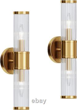 Wall Sconces Set of Two Gold Morden Wall Lamp for Bathroom Living Room Vanity Li