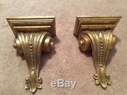 Wall shelves, sconce, gold, destressed, new, heavy