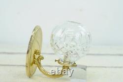 Waterford Crystal LISMORE Model Round Wall Sconce Polished Brass Finish Mount