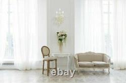 White Living Dining Room Bedroom Golden Teak Crystal Wall Sconce 3 Light 22