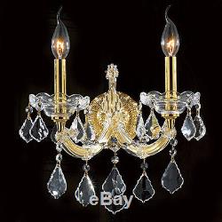 Worldwide Lighting W23070G12 Gold Maria Theresa 2 Light 12 Wall Sconce in Gold