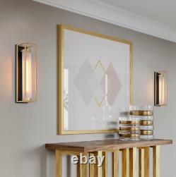 Zevni 1-Light Dark Gold Modern Wall Sconce, Frosted Glass Black Wall Light